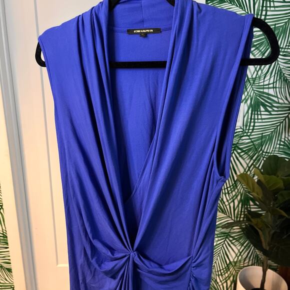 Kobi Halperin Women's Blue Sandra Twist Front Jersey Maureen Dress Size Medium - Picture 7 of 13